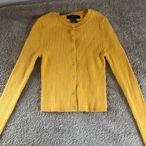 Yellow Button-Up Cardigan